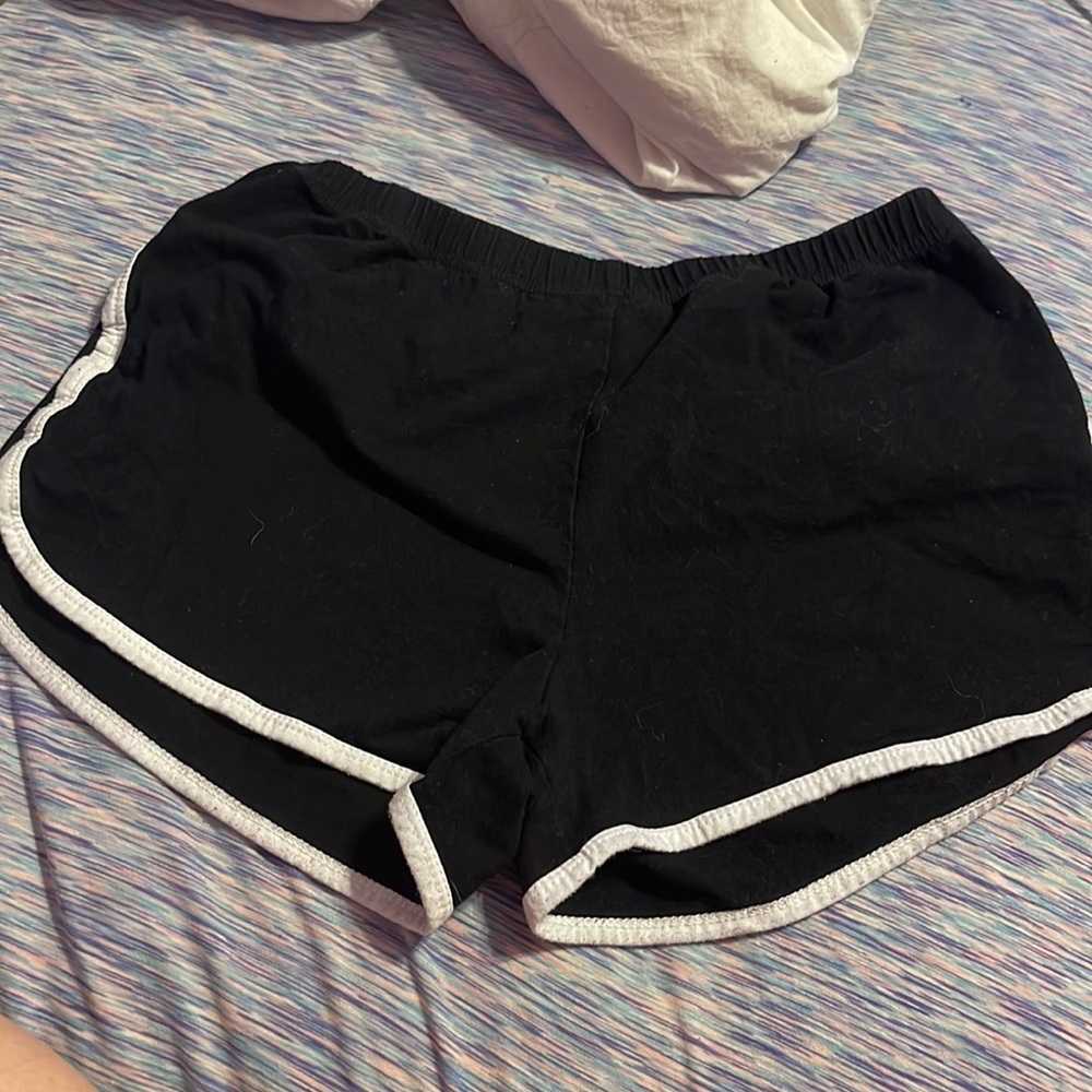 black shorts